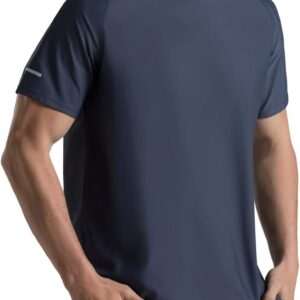 Men's Cooling Ice Silk Running Shirts Quick Dry Short Sleeve Athletic Gym T-Shirts UPF 50+ Outdoor Workout Tshirts
