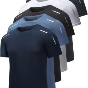 Quick Dry Ice Silk Athletic T-Shirts for Men, Athletic Short Sleeve Moisture Wicking Tee for Running,Training （1 Piece）