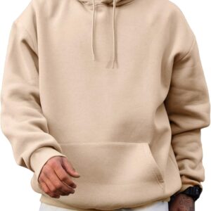 Mens Casual Cotton Hooded Collar Drawstring Hoodies Pullover Sweatshirts Casual Long Sleeve Shirts