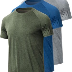 Workout Shirts for Men, Moisture Wicking Quick Dry Active Athletic Men's Gym Performance T Shirts