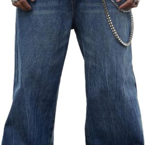 Men's Super Baggy Jeans - Wide Leg Loose Fit Denim Pants Y2K Hip Hop Streetwear Skater Casual Trousers
